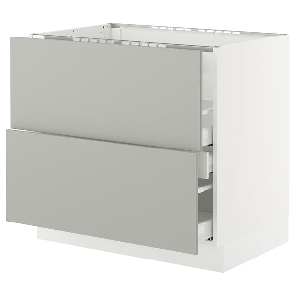 SEKTION / MAXIMERA Base cab f cktp/int extractor w drw, white/Havstorp light gray, 36x24x30 "