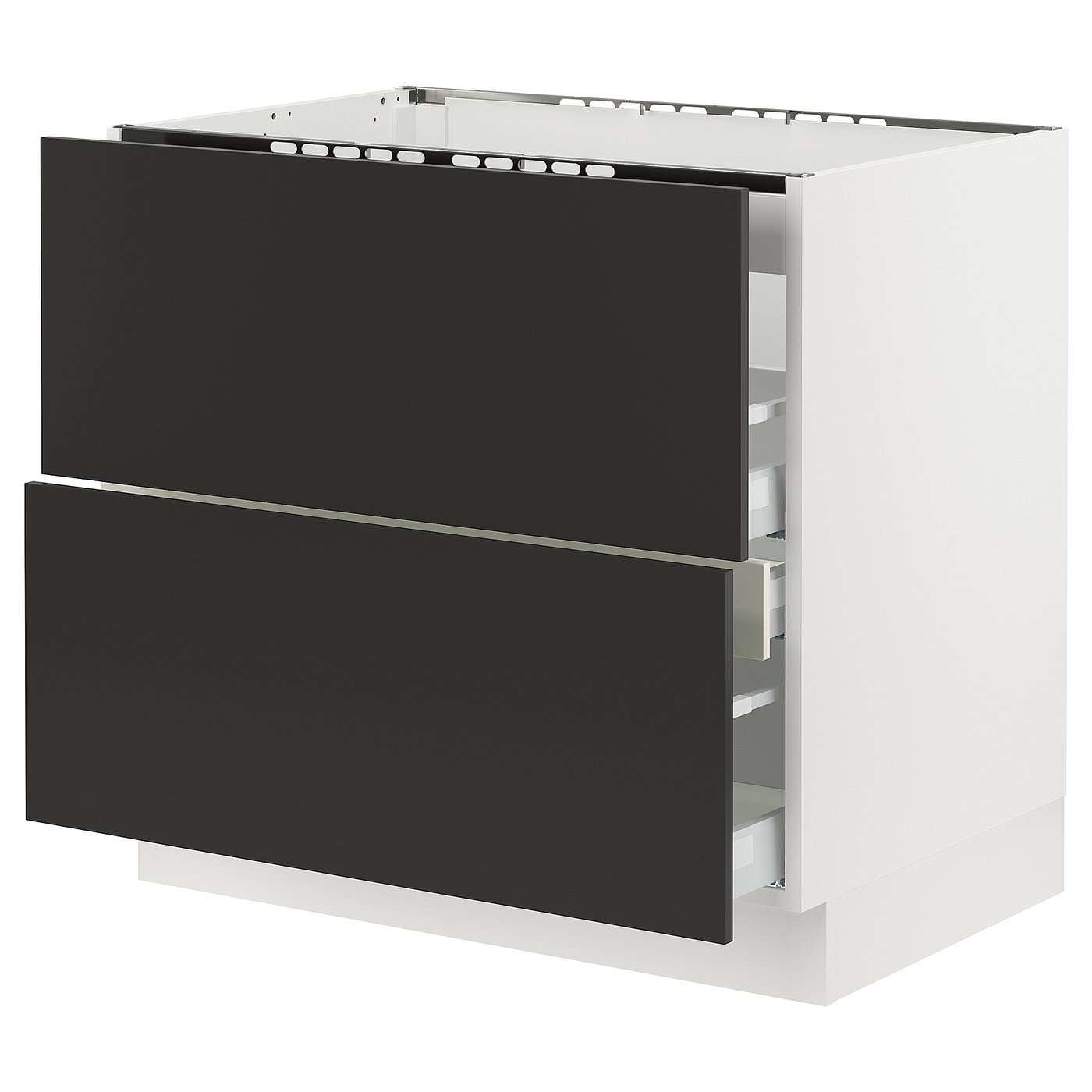 SEKTION / MAXIMERA, Base cab f cktp/int extractor w drw, white/Nickebo matt anthracite