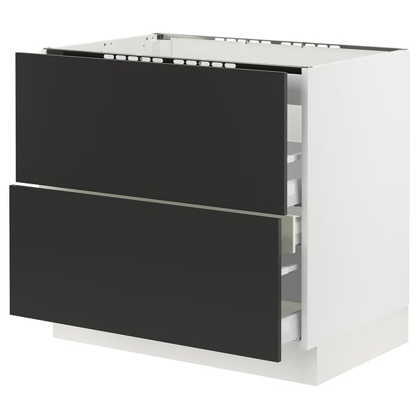 SEKTION / MAXIMERA Base cab f cktp/int extractor w drw, white/Nickebo matt anthracite, 36x24x30 "
