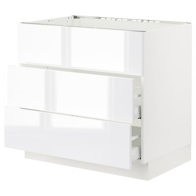 SEKTION / MAXIMERA Base cab f cktp/int extractor w drw, white/Ringhult white, 36x24x30 "