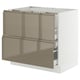 SEKTION / MAXIMERA Base cab f cktp/int extractor w drw, white/Voxtorp high-gloss dark grey-brown, 36x24x30 "