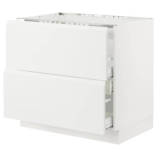SEKTION modern white cabinet with smooth drawer, minimalist design.