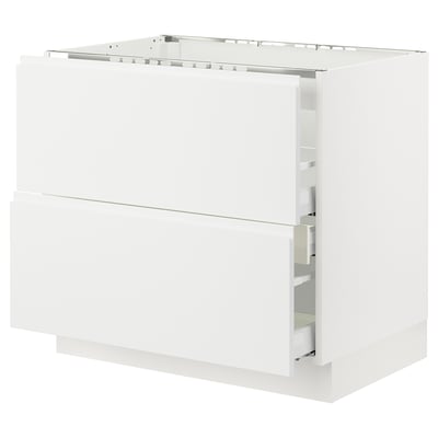 SEKTION / MAXIMERA Base cab f cktp/int extractor w drw, white/Voxtorp matt white, 36x24x30 "