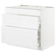 White SEKTION kitchen cabinet with drawers, modern design.