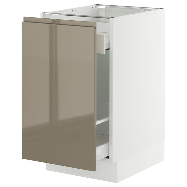 SEKTION / MAXIMERA Base cab f recycling/1 door, white/Voxtorp high-gloss dark grey-brown, 18x24x30 "
