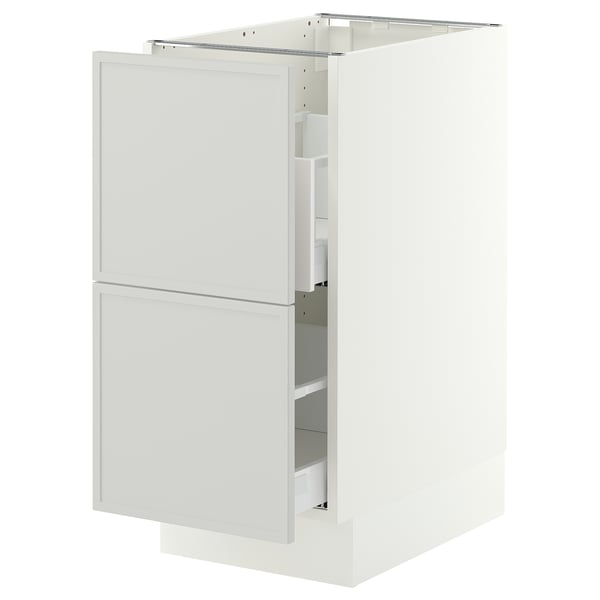 SEKTION / MAXIMERA Base cab f recycling/2 fronts, white/Aspudden light gray, 15x24x30 "