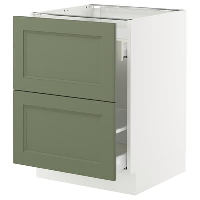 SEKTION / MAXIMERA Base cab f recycling/2 fronts, white/Axstad gray-green, 24x24x30 "