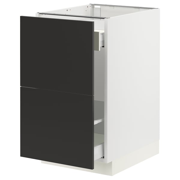 SEKTION / MAXIMERA Base cab f recycling/2 fronts, white/Nickebo matt anthracite, 18x24x30 "