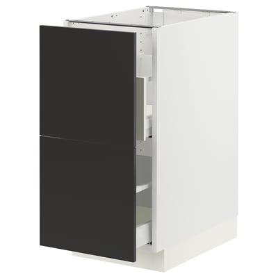 SEKTION / MAXIMERA Base cab f recycling/2 fronts, white/Nickebo matt anthracite, 15x24x30 "