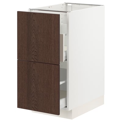 SEKTION / MAXIMERA Base cab f recycling/2 fronts, white/Sinarp brown, 15x24x30 "