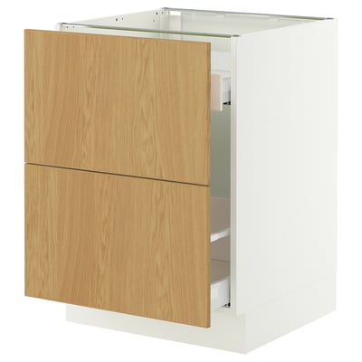 SEKTION / MAXIMERA Base cab f recycling/2 fronts, white/Sinarp oak veneer, 24x24x30 "