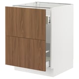 SEKTION / MAXIMERA Base cab f recycling/2 fronts, white/Tistorp brown walnut effect, 24x24x30 "