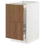 SEKTION / MAXIMERA Base cab f recycling/2 fronts, white/Tistorp brown walnut effect, 18x24x30 "