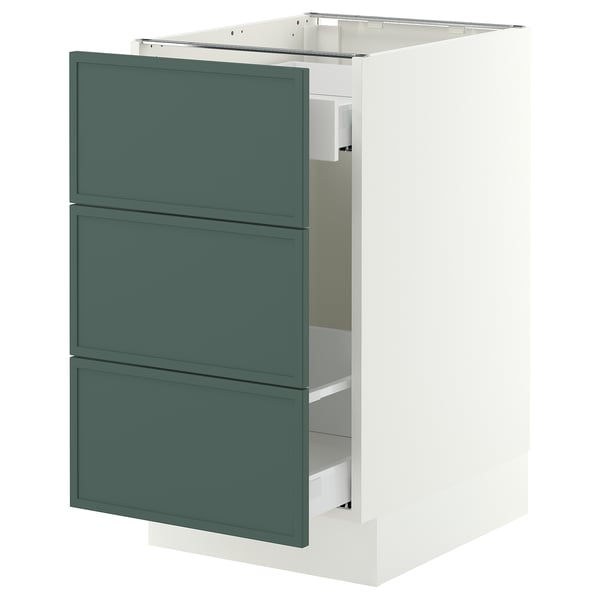 SEKTION / MAXIMERA Base cab f recycling/3 fronts, white/Aspudden dark gray-green, 18x24x30 "
