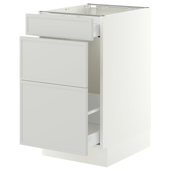 SEKTION / MAXIMERA Base cab f recycling/3 fronts, white/Aspudden light gray, 18x24x30 "