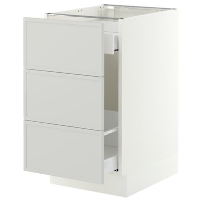 SEKTION / MAXIMERA Base cab f recycling/3 fronts, white/Aspudden light gray, 18x24x30 "