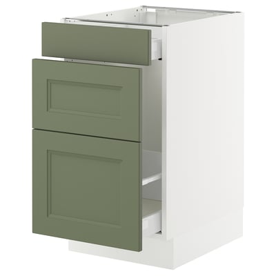 SEKTION / MAXIMERA Base cab f recycling/3 fronts, white/Axstad gray-green, 18x24x30 "
