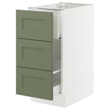 SEKTION / MAXIMERA Base cab f recycling/3 fronts, white/Axstad gray-green, 15x24x30 "