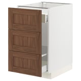 SEKTION / MAXIMERA Base cab f recycling/3 fronts, white Enköping/brown walnut effect, 18x24x30 "