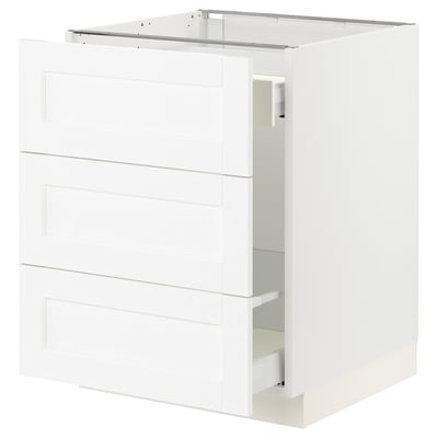SEKTION / MAXIMERA Base cab f recycling/3 fronts, white Enköping/white wood effect, 24x24x30 "
