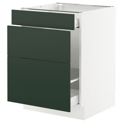 SEKTION / MAXIMERA Base cab f recycling/3 fronts, white/Havstorp deep green, 24x24x30 "