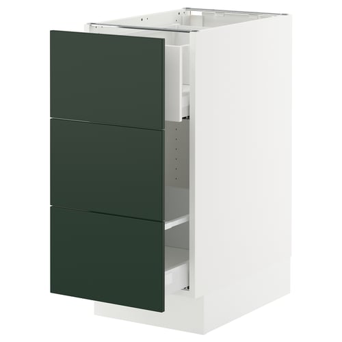 White base, green drawers - SEKTION kitchen cabinet