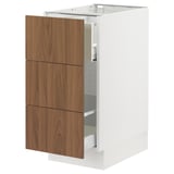 SEKTION / MAXIMERA Base cab f recycling/3 fronts, white/Tistorp brown walnut effect, 15x24x30 "