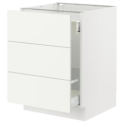 SEKTION / MAXIMERA Base cab f recycling/3 fronts, white/Vallstena white, 24x24x30 "
