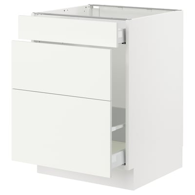 SEKTION / MAXIMERA Base cab f recycling/3 fronts, white/Vallstena white, 24x24x30 "