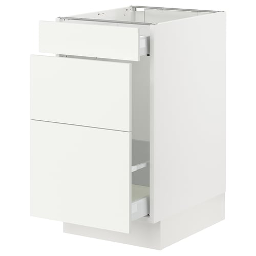 Ikea SEKTION white kitchen cabinet with drawers.