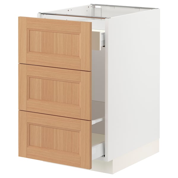 SEKTION / MAXIMERA Base cab f recycling/3 fronts, white/Vedhamn oak, 18x24x30 "