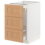 SEKTION / MAXIMERA Base cab f recycling/3 fronts, white/Vedhamn oak, 18x24x30 "