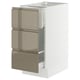 SEKTION / MAXIMERA Base cab f recycling/3 fronts, white/Voxtorp high-gloss dark grey-brown, 15x24x30 "