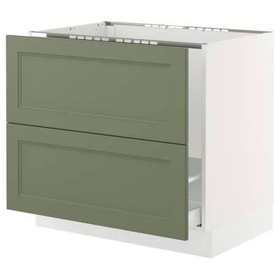 SEKTION / MAXIMERA Base cab f sink/recycling/2 fronts, white/Axstad gray-green, 36x24x30 "