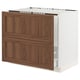 SEKTION / MAXIMERA Base cab f sink/recycling/2 fronts, white Enköping/brown walnut effect, 36x24x30 "