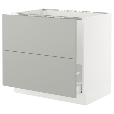 SEKTION / MAXIMERA Base cab f sink/recycling/2 fronts, white/Havstorp light gray, 36x24x30 "