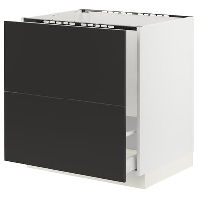 SEKTION / MAXIMERA Base cab f sink/recycling/2 fronts, white/Nickebo matt anthracite, 30x24x30 "