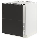 SEKTION / MAXIMERA Base cab f sink/recycling/2 fronts, white/Nickebo matt anthracite, 24x24x30 "