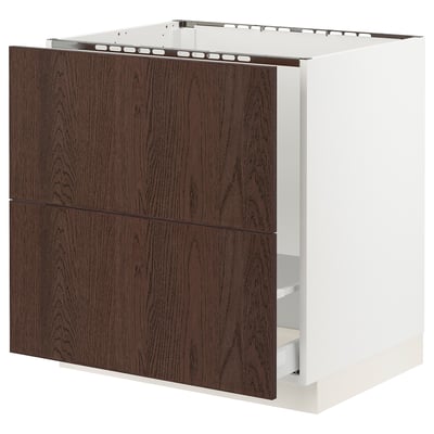 SEKTION / MAXIMERA Base cab f sink/recycling/2 fronts, white/Sinarp brown, 30x24x30 "