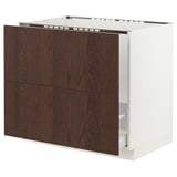 SEKTION / MAXIMERA Base cab f sink/recycling/2 fronts, white/Sinarp brown, 36x24x30 "