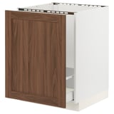 SEKTION / MAXIMERA Base cab f sink/recycling, white Enköping/brown walnut effect, 24x24x30 "