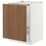 SEKTION / MAXIMERA Base cab f sink/recycling, white/Tistorp brown walnut effect, 24x24x30 "