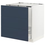 SEKTION / MAXIMERA Base cab f sink/waste sort/3 fronts, white Axstad/matte blue, 30x24x30 "