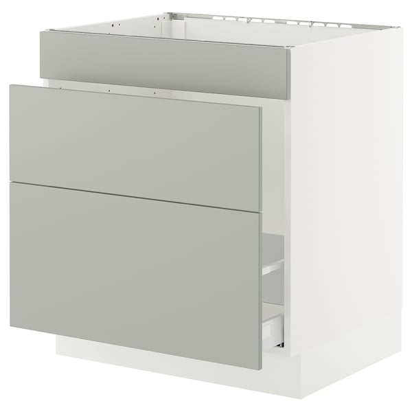SEKTION / MAXIMERA Base cab f sink/waste sort/3 fronts, white/Havstorp light gray, 30x24x30 "