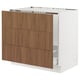 SEKTION / MAXIMERA Base cab f sink/waste sort/3 fronts, white/Tistorp brown walnut effect, 36x24x30 "