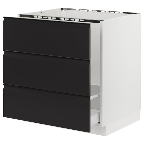 SEKTION / MAXIMERA Base cab f sink/waste sort/3 fronts, white/Upplöv matt anthracite, 30x24x30 "