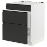 SEKTION / MAXIMERA Base cab f sink/waste sort/3 fronts, white/Upplöv matt anthracite, 24x24x30 "