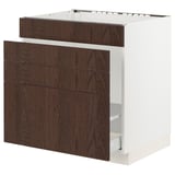 SEKTION / MAXIMERA Base cab f sink/waste sort/4 fronts, white/Sinarp brown, 30x24x30 "