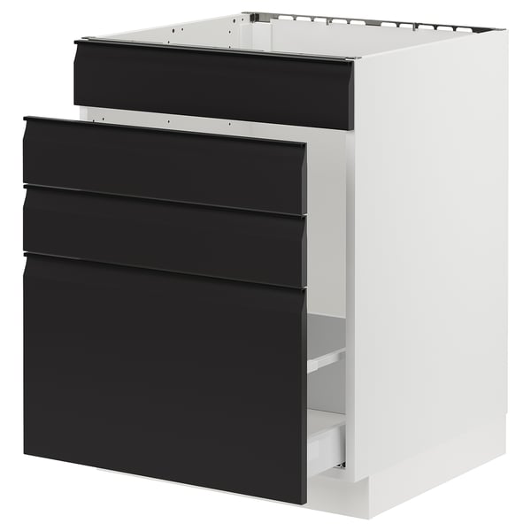 SEKTION / MAXIMERA Base cab f sink/waste sort/4 fronts, white/Upplöv matt anthracite, 24x24x30 "