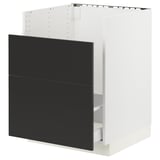 SEKTION / MAXIMERA Base cab f TALLSJÖN sink, white/Nickebo matt anthracite, 24x24x30 "